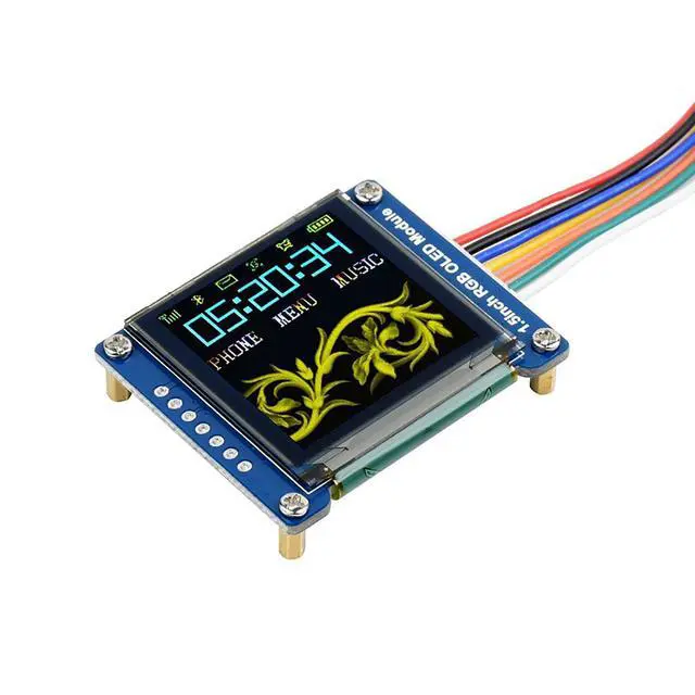Alt view image 3 of 7 - 1.5 Inch RGB OLED Display Module for Raspberry Pi 4B+ 4B 3B+ 3B 2B+ Zero W WH 2W for Arduino STM32 65K RGB Colors 128×128 SPI Interface