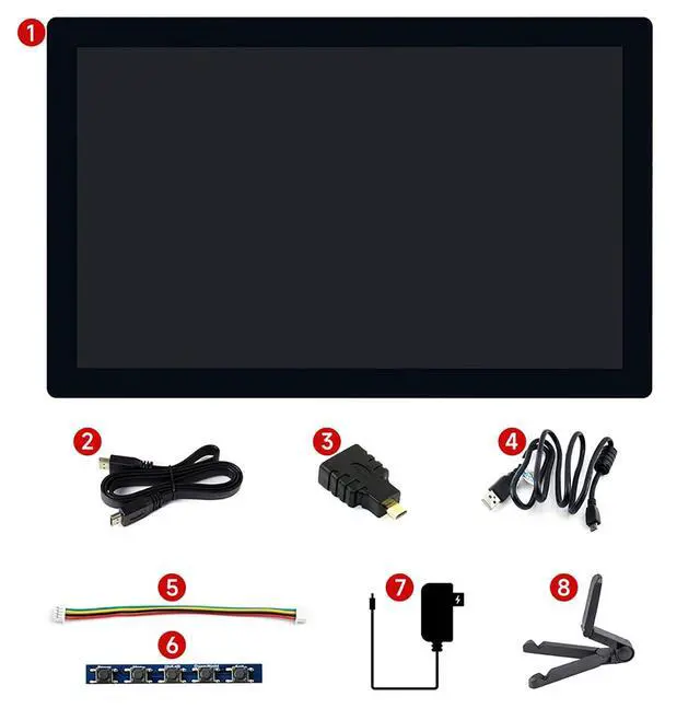 Alt view image 7 of 7 - 9 Inch QLED Quantum Dot Display for Raspberry Pi/Jetson Nano/Core3566/PC 1280×720 HDMI Interface 178° Wide Viewing Angle Wide Color Gamut