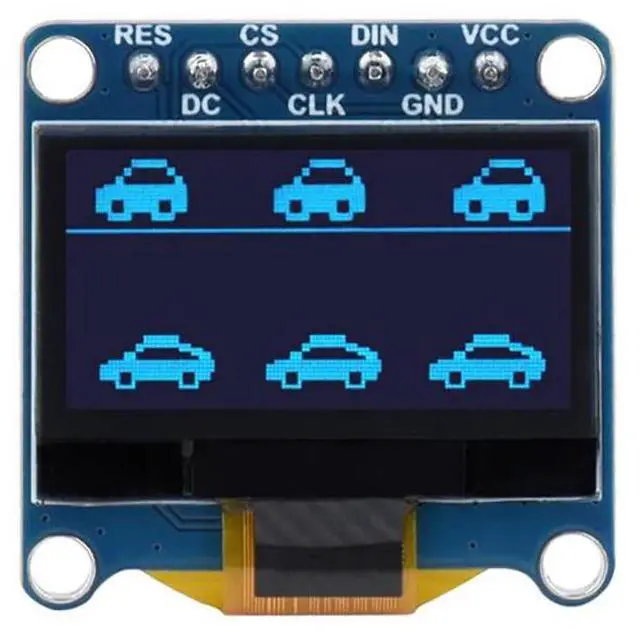 Main image of 0.96 Inch OLED Display Module for Raspberry Pi 4B+ 4B 3B+ 3B 2B+ Zero W WH 2W Ardui STM32 28×64 SPI / I2C Communication Yellow & Blue Color (Blue)