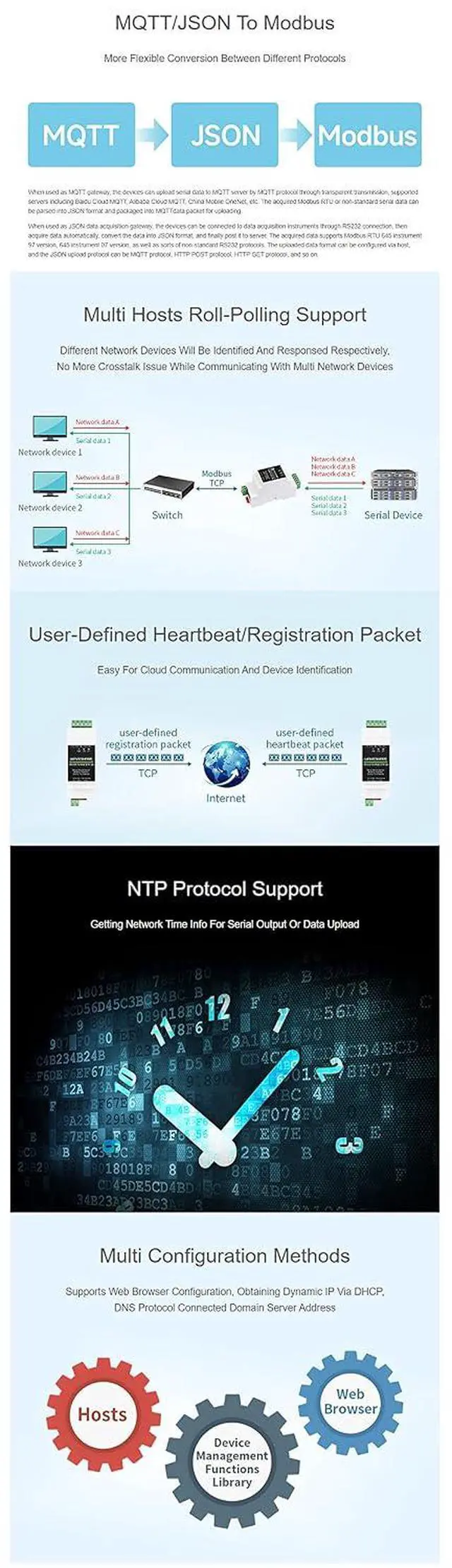 Alt view image 6 of 7 - Industrial Serial RS232 to RJ45 Ethernet Server Module with POE Function TCP/IP to Serial Rail-Mount Support