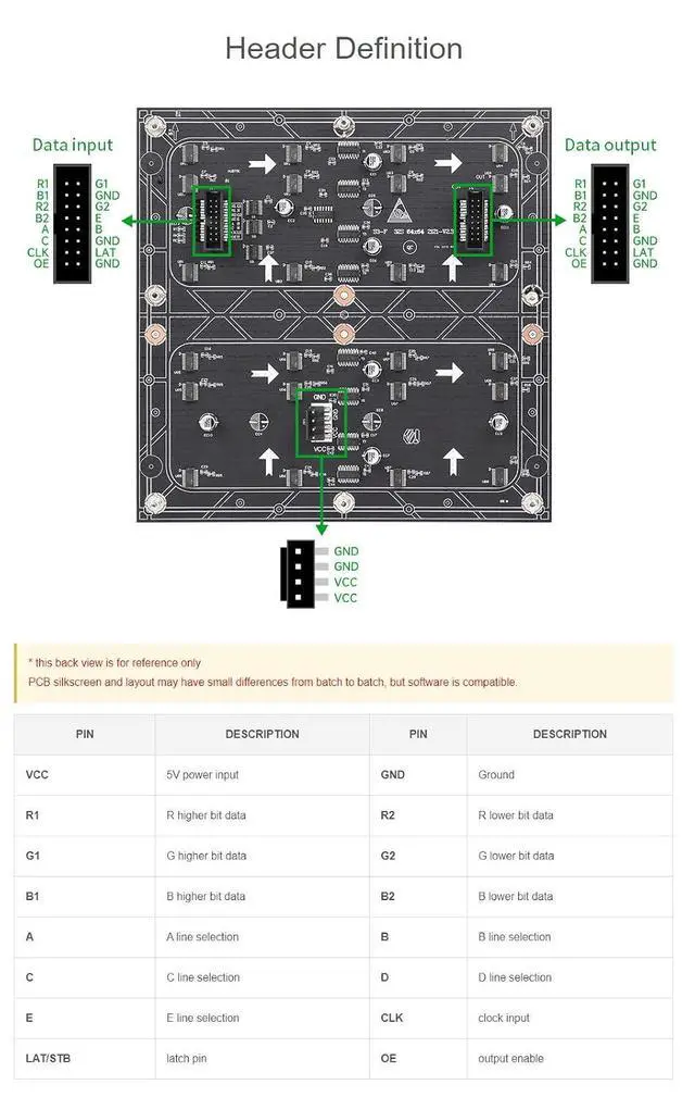 Alt view image 6 of 7 - Flexible RGB LED Matrix Panel Full-Color 64×64 for Raspberry Pi 4B+ 4B 3B+ 3B 2B+ Zero W WH Pico ESP32 Ardui 3mm Pitch Adjustable Brightness and Bendable PCB