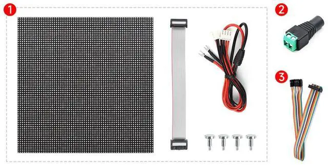 Alt view image 7 of 7 - RGB Full-Color LED Matrix Panel, 64×64 RGB LED Matrix Panel - 2mm Pitch for for Raspberry Pi 4B+ 4B 3B+ 3B 2B+ Zero W WH 2 W Pico ESP32 Ardui Adjustable Brightness