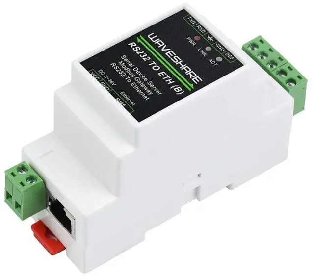 Main image of RS232 to RJ45 Converter Industrial Serial Server RS232 to Ethernet TCP/IP to Serial Rail-Mount Available Supports TCP Server TCP Client UDP Mode UDP Multicast
