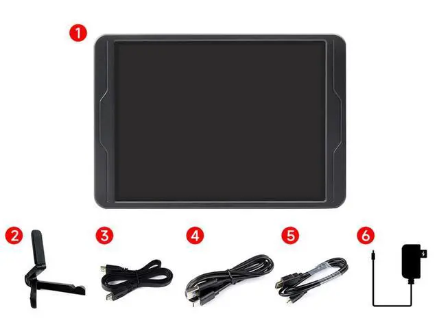 Alt view image 7 of 7 - 8inch for Raspberry Pi Screen Touchscreen 2K High Resolution Capacitive Display for Raspberry Pi 4B CM4 Jetson Nano 1536×2048 IPS Screen