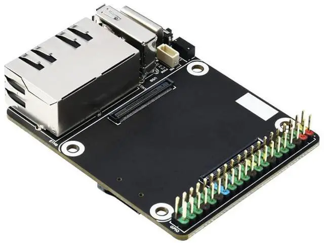 Alt view image 3 of 6 - Mini Dual Gigabit Ethernet Base Board for Raspberry Pi Compute Module 4 (CM4 not Include), RJ45 Connector, 40PIN GPIO Header