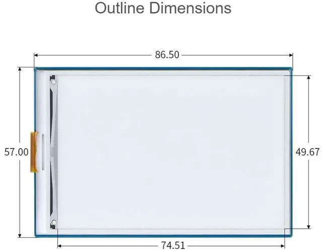 Alt view image 7 of 7 - 3.52inch e-Paper HAT for Raspberry Pi/STM32/Ardui, 360 × 240, SPI Interface, Wide Viewing Angle