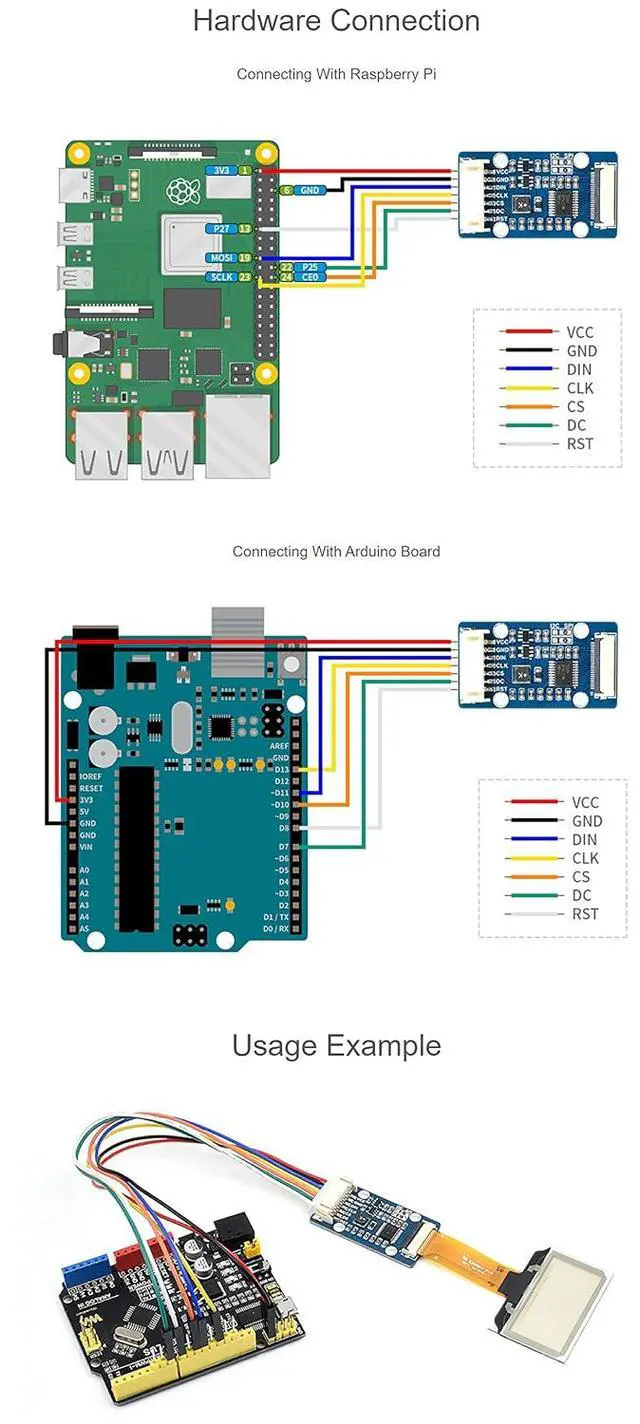 Alt view image 7 of 7 - 1.51inch Transparent OLED Compatible Raspberry Pi/Ardui/TM32, Display Light Blue Color, 128×64, SPI/I2C Interfaces
