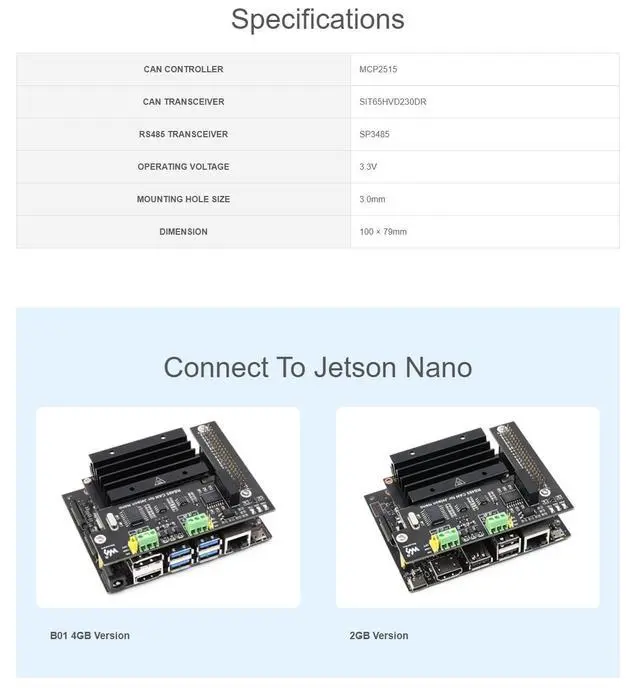 Alt view image 4 of 7 - RS485 CAN Expansion Board for Jetson Nano, Isolation Circuit Design, Onboard TVS, Built-in Protection Circuit