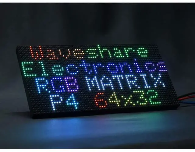 Main image of RGB Full-Color LED Matrix Panel for Raspberry Pi and Ardui, 4mm Pitch, 64×32, Brightness Adjustable,2048 Individual RGB LEDs