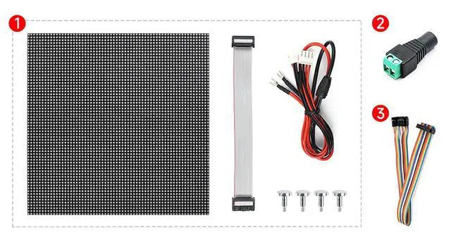 Alt view image 7 of 7 - Full-Color RGB LED Matrix Panel for Raspberry Pi 4B+ 4B 3B+ 3B 2B+ Zero W WH Pico ESP32 Ardui 2.5mm Pitch 64×64 Pixels Adjustable Brightness