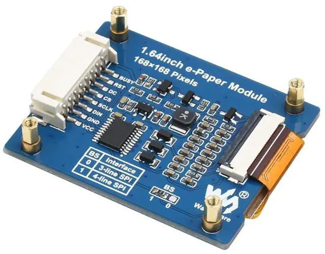 Alt view image 2 of 7 - 1.64inch Square E-Paper Module (G) for Raspberry Pi/Jetson Nano, Red/Yellow/Black/White Four Colors E-Ink Display, 168 × 168