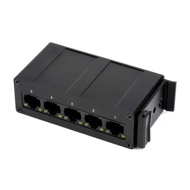 Alt view image 3 of 5 - Industrial Grade 5P Gigabit Ethernet Switch, 5X 10/100/1000M Ethernet Ports, Support DIN Rail Mount, IEEE 802.3X-Compliant