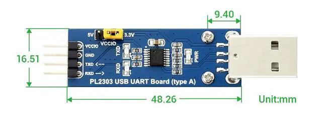 Alt view image 6 of 6 - PL2303 USB to UART (TTL) Communication Module V2, Compatible with 1.8V/2.5V/3.3V/5V Logic Level, USB-A Interface