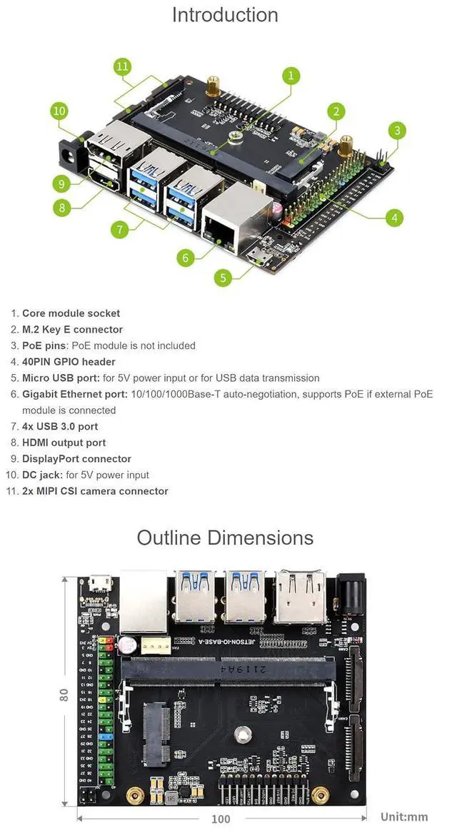 Alt view image 7 of 7 - Development Expansion Board for Jetson Nano and Xavier NX, Alternative Solution of B01 Kit, Dual 4K Outputs