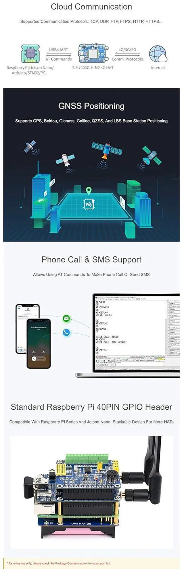 Alt view image 5 of 7 - SIM7600G-H M.2 4G HAT for Raspberry Pi/Jetson Nano, LTE CAT4 Global Band,High Speed, 4G/3G/2G Comunication, GNSS Positioning