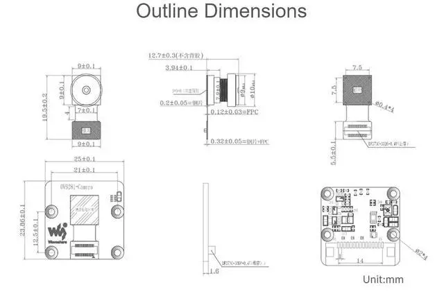 Alt view image 5 of 5 - OV9281-120 Mono Camera for Raspberry Pi Series Boards, 110°FOV, Global Shutter, 1MP