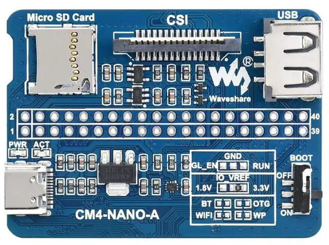Main image of Nano Base Board (A) for Raspberry Pi Compute Module 4 Lite/eMMC, 40PIN GPIO Interface, Same Size As CM4