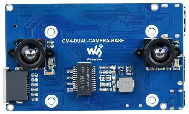 Alt view image 2 of 7 - Binocular Camera Base Board Designed for Raspberry Pi Compute Module 4(CM4) Lite/eMMC Variants,with Interface Expander Board & FFC Cable