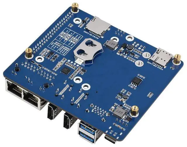 Alt view image 2 of 7 - Dual Gigabit Ethernet 5G/4G Cellular Support Base Board Designed for Raspberry Pi Compute Module 4(CM4)
