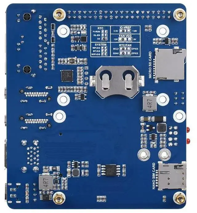 Alt view image 3 of 7 - Dual Gigabit Ethernet 5G/4G Cellular Support Base Board Designed for Raspberry Pi Compute Module 4(CM4)