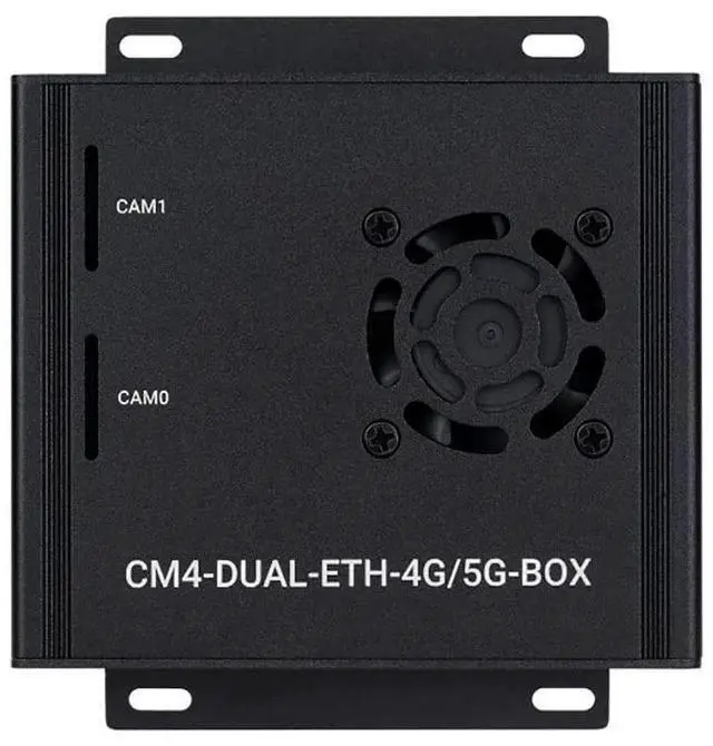 Main image of Dual Gigabit Ethernet 5G/4G Mini-Computer Based On Pi Compute Module 4 (CM4 NOT Included), Cooling Fan Inside, Metal Case Cover