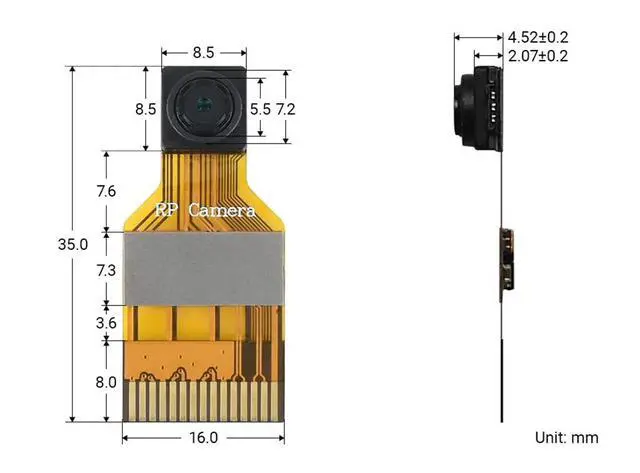 Alt view image 7 of 7 - RPi FPC Camera (B) for Raspberry Pi Series Boards, OV5647, 5MP, 1080P HD Video Recording, Mini Size