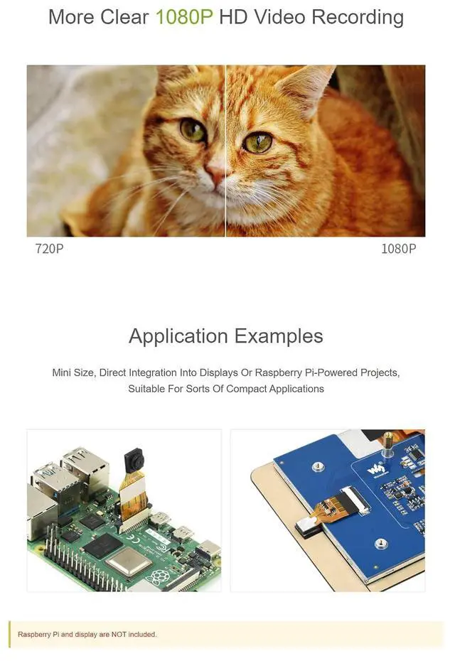 Alt view image 6 of 7 - RPi FPC Camera (B) for Raspberry Pi Series Boards, OV5647, 5MP, 1080P HD Video Recording, Mini Size
