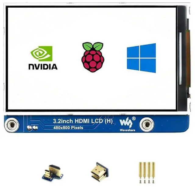 Main image of 3.2inch HDMI IPS LCD Display (H) Fits Raspberry Pi/Jetson Nano/PC, 480×800, No Touch Screen, Adjustable Brightness