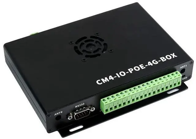 Main image of Industrial IoT Mini-Computer Based On for Raspberry Pi Compute Module 4 (CM4 NOT Included), Rich Connectors,Cooling Fan Included, PoE, 5G/4G, Metal Case