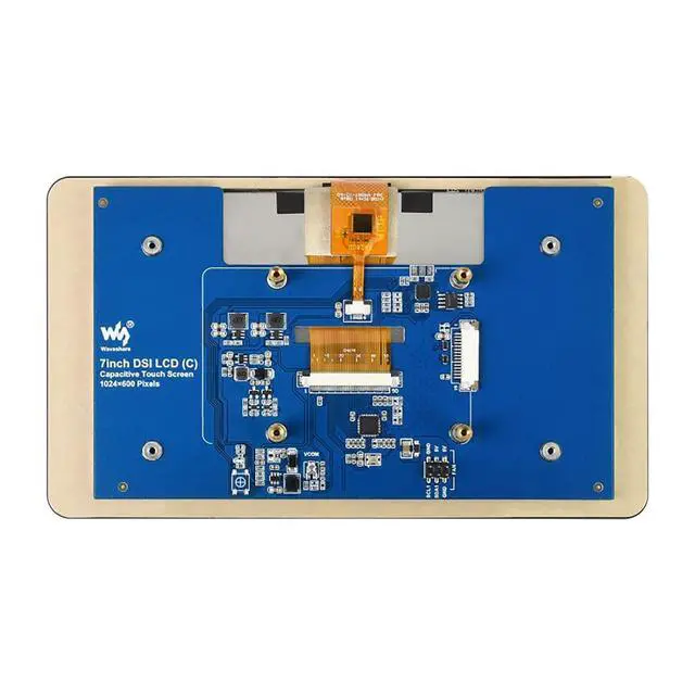 Alt view image 3 of 7 - 7inch Capacitive Touch Screen IPS Display for Raspberry Pi, 1024×600, DSI Interface, up to 5-Points Touch, Adjustable Brightness