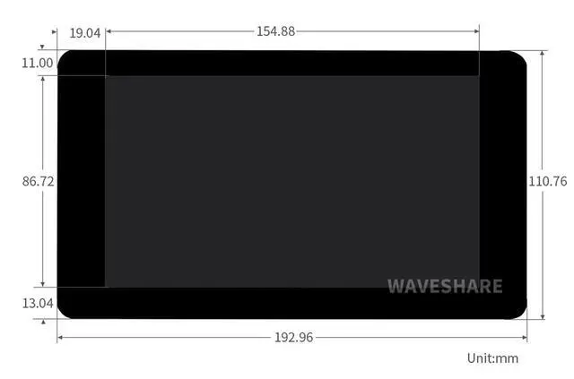 Alt view image 7 of 7 - 7inch Capacitive Touch Screen IPS Display for Raspberry Pi, 1024×600, DSI Interface, up to 5-Points Touch, Adjustable Brightness
