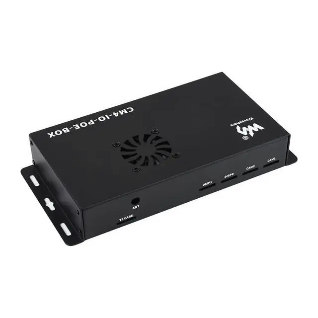 Alt view image 2 of 7 - PoE Mini-Computer Based on for Raspberry Pi Compute Module 4 (CM4 NOT Included), Rich Peripheral Connectors, Metal Case, Cooling Fan Inside