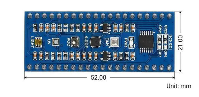 Alt view image 7 of 7 - Environment Sensors Module for Raspberry Pi Pico Series, I2C Bus, Onboard TSL25911FN Light Sensor,BME280 Sensor,ICM20948 Motion Sensor,etc