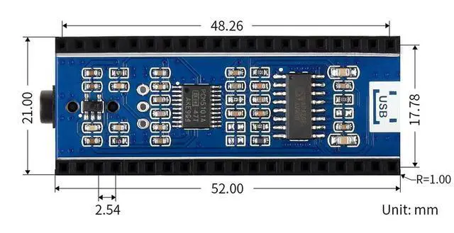 Alt view image 7 of 7 - Audio Expansion Module for Raspberry Pi Pico, Headphone and Speaker Signal Output at The Same Time, Wide Range Audio Sampling Rate