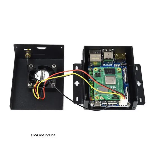Alt view image 2 of 7 - Mini-Computer Based On Pi Compute Module 4 (CM4 NOT Included), Mini IO Board Full Version,Cooling Fan Inside, Metal Case Cov