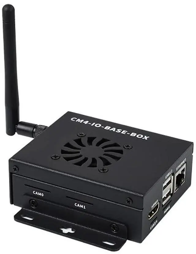 Alt view image 3 of 7 - Mini-Computer Based On Pi Compute Module 4 (CM4 NOT Included), Mini IO Board Full Version,Cooling Fan Inside, Metal Case Cov