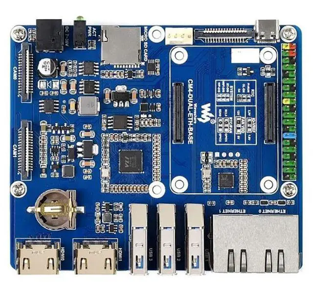 Main image of Dual Gigabit Ethernet Base Board Designed for All Variants of Raspberry Pi Compute Module 4,Suitable for Evaluating The CM4