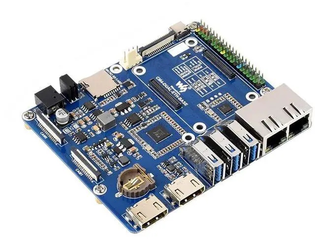 Alt view image 3 of 7 - Dual Gigabit Ethernet Base Board Designed for All Variants of Raspberry Pi Compute Module 4,Suitable for Evaluating The CM4