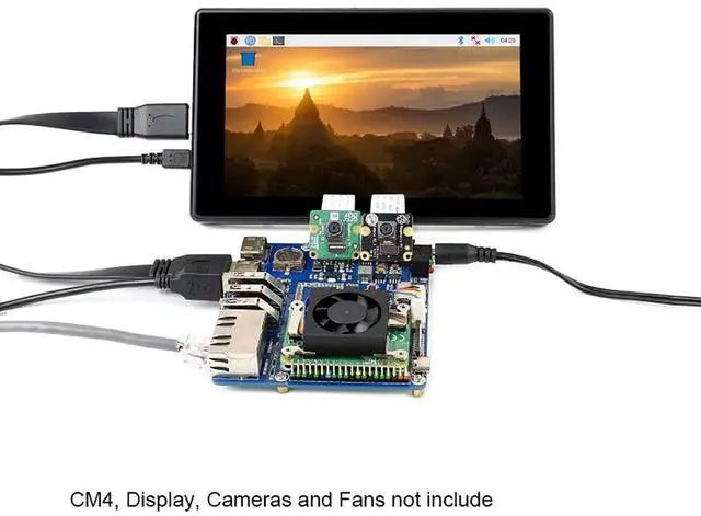 Alt view image 4 of 7 - Dual Gigabit Ethernet Base Board Designed for All Variants of Raspberry Pi Compute Module 4,Suitable for Evaluating The CM4