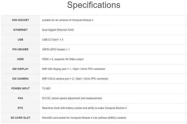 Alt view image 5 of 7 - Dual Gigabit Ethernet Base Board Designed for All Variants of Raspberry Pi Compute Module 4,Suitable for Evaluating The CM4