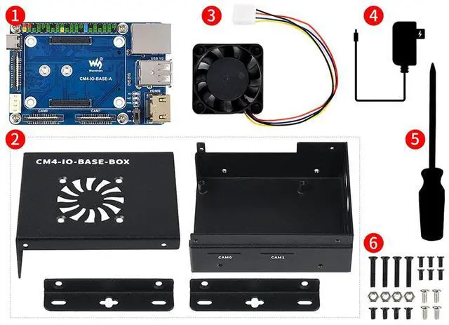 Alt view image 7 of 7 - Mini-Computer Based On for Raspberry Pi Compute Module 4 (CM4 NOT Included), Inside Mini IO Board Lite Ver, with Cooling Fan, Metal Case Cover