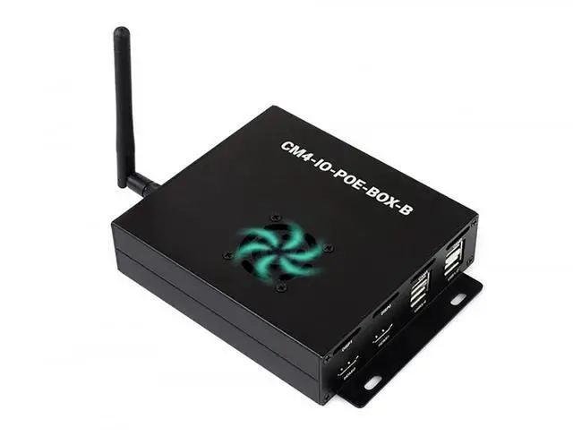 Main image of PoE Mini-Computer (Type B) Based On Pi Compute Module 4 (CM4 NOT Included), with Cooling Fan, Metal Case Cover, Rich Connectors