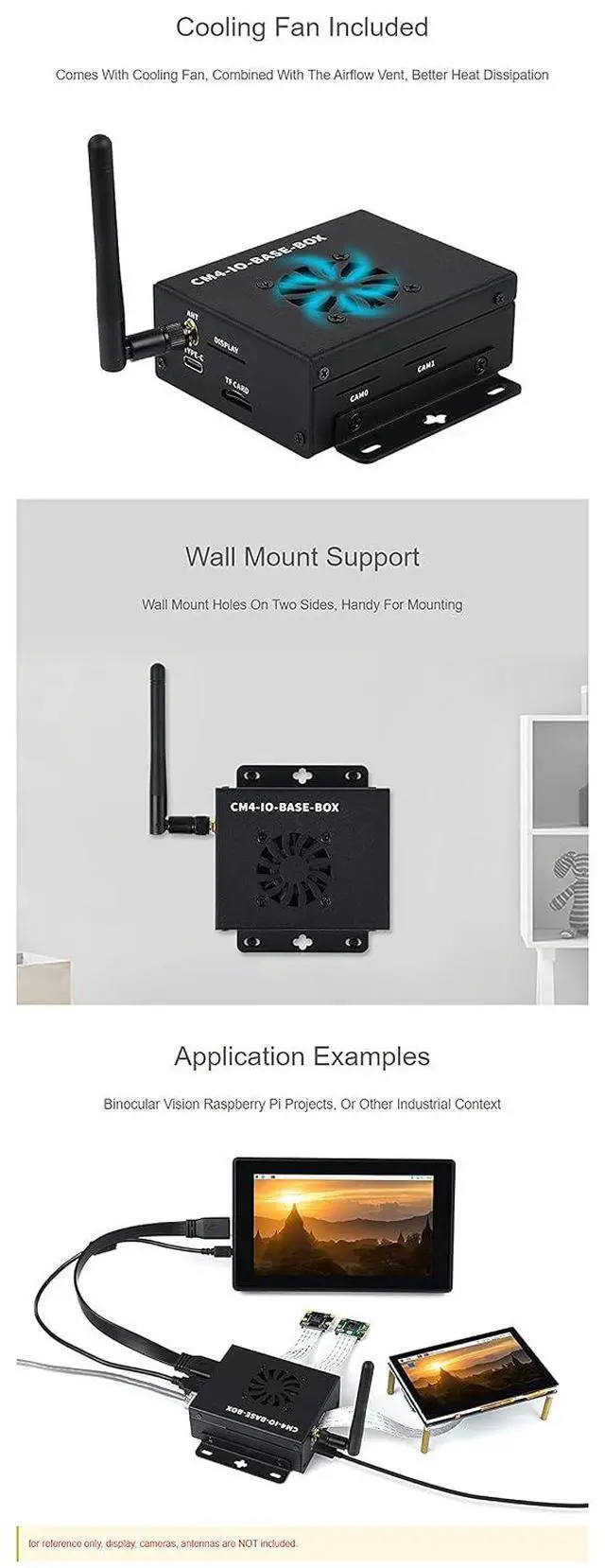 Alt view image 6 of 6 - CM4-IO-BASE-BOX-A + USB HDMI Adapter, for Raspberry Pi Compute Module 4 Help Build CM4 Mini PC Easy