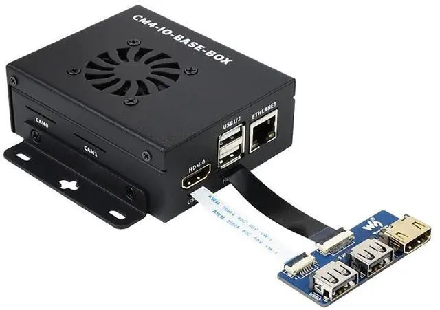 Main image of CM4-IO-BASE-BOX-B + USB HDMI Adapter, for Raspberry Pi Compute Module 4 Easy to Build Your Pi CM4 Mini PC