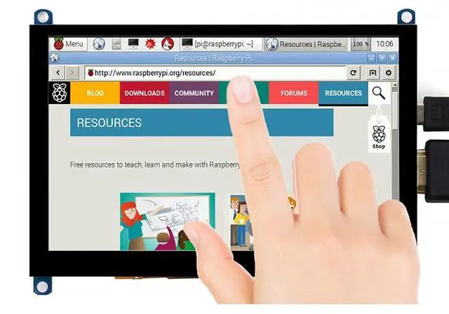 Main image of 5inch Capacitive Touch Screen LCD (H) Slimmed-Down Version for Raspberry Pi & PC, 800×480, HDMI, Toughened Glass Panel, Low Power Consumption