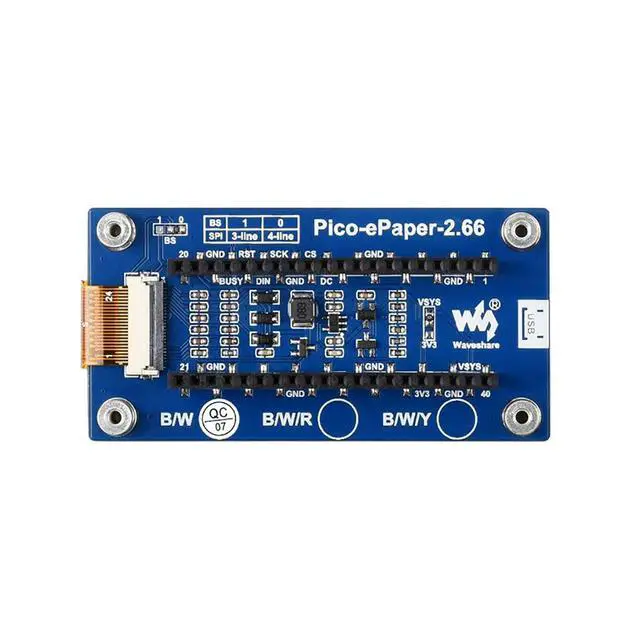 Alt view image 2 of 7 - 2.66inch E-Paper E-Ink Display Module for Raspberry Pi Pico, 296×152 Pixels, Black/White,Partial Refresh Support, SPI Interface