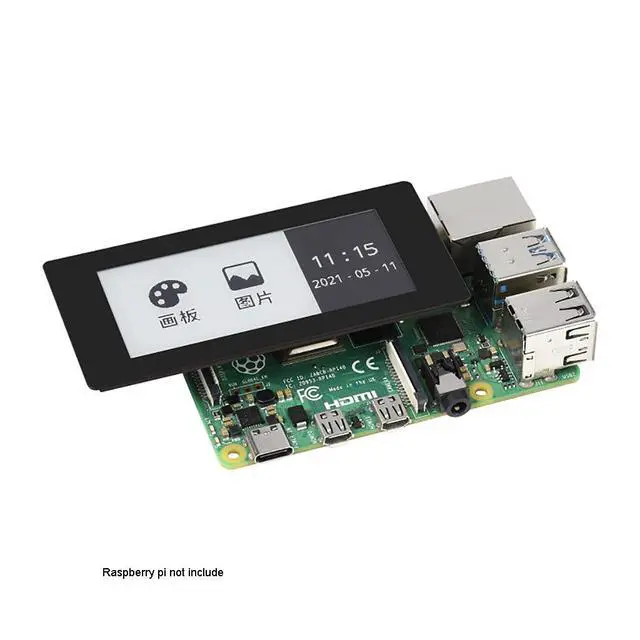 Alt view image 3 of 7 - 2.9inch Touch E-Paper E-Ink Display HAT for Raspberry Pi Series Board, 5-Points Capacitive Touch, 5-Points Touch,296×128 Pixels, SPI Interface