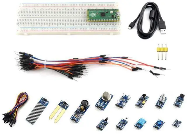 Main image of for Raspberry Pi Pico Flexible Microcontroller Board Based Pi RP2040 Chip Featured Dual-core ARM Cortex M0 with Sensors Module Pack