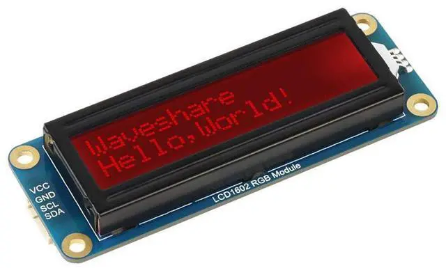 Main image of LCD1602 RGB Module Fits Raspberry Pi/Pi Pico, 16x2 Characters LCD, RGB Backlight, 3.3V/5V Compatible, I2C Bus