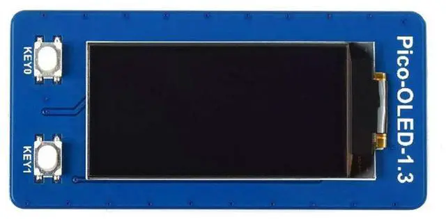 Main image of 1.3inch OLED Display Module HAT for Raspberry Pi Pico Series, Embedded SH1107 Driver,64×128 Pixels, Using SPI/I2C Bus Fast Data Rate